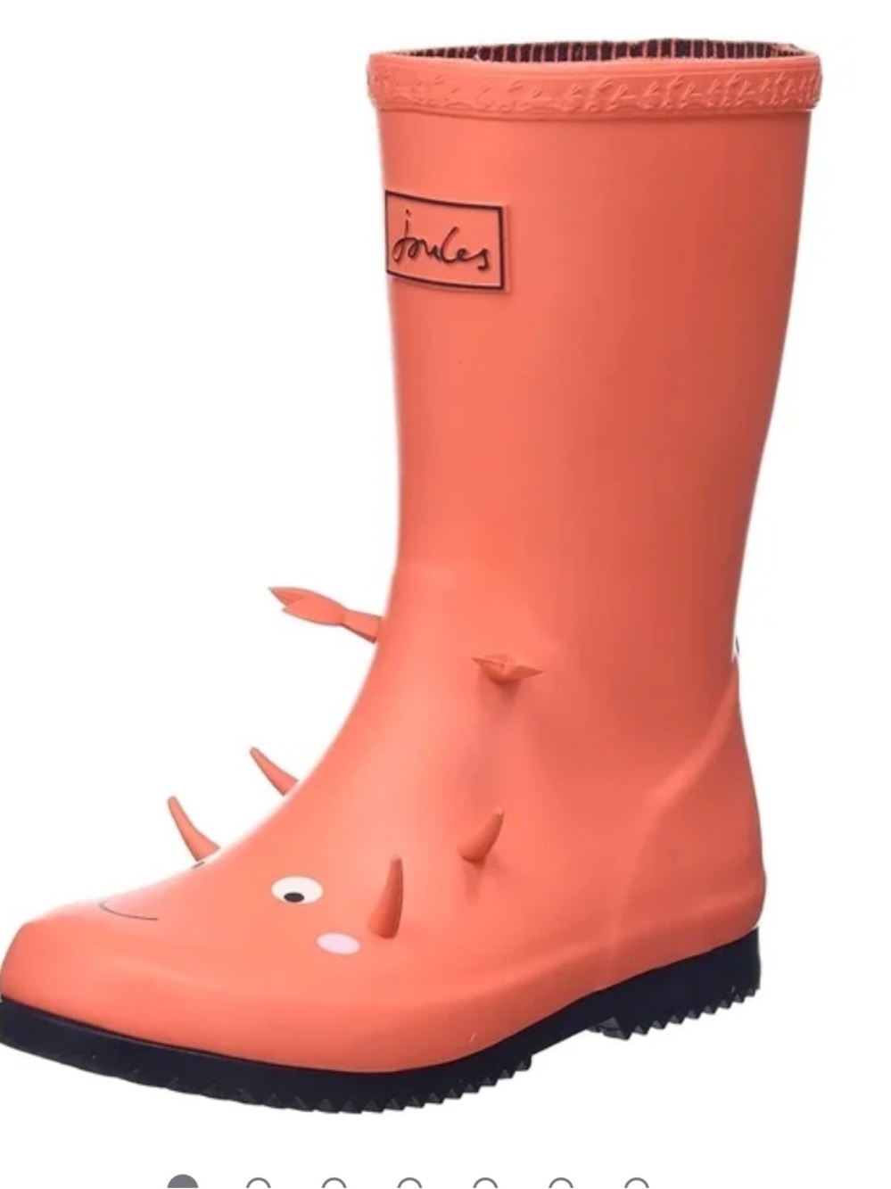 Joules Boy's Rain Boot Crab Size 13 Orange Unisex
